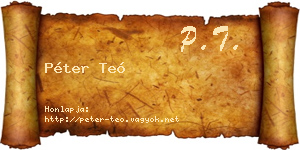 Péter Teó névjegykártya