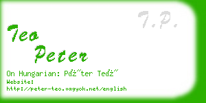 teo peter business card